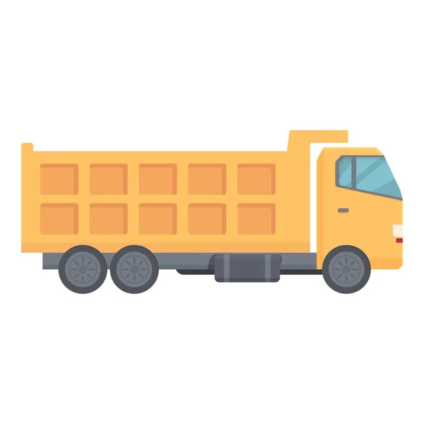 Unload Truck Icon Cartoon Vector Tipper Dump Machine Vehicle — Stock Vector