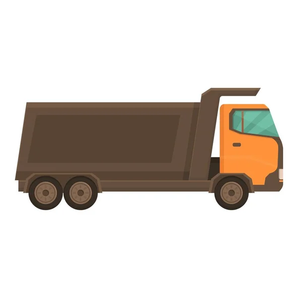 Machine Truck Icon Cartoon Vector Tipper Unload Container Drive — Stock Vector