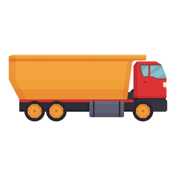 Tip Truck Icon Cartoon Vector Tipper Car Delivery Gravel — Stock Vector