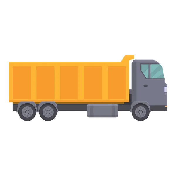 Lorry Truck Icon Cartoon Vector Dumper Truck Building Unload — Stock Vector