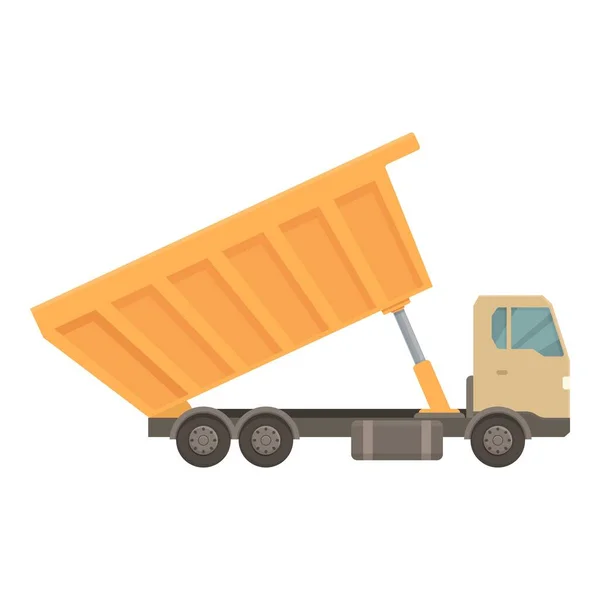 Unloading Machine Icon Cartoon Vector Truck Construction Car Unload — Stock Vector