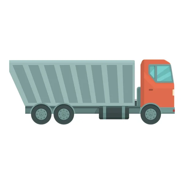 Camion Cargo Icône Dessin Animé Vecteur Benne Basculante Machine Déchargement — Image vectorielle