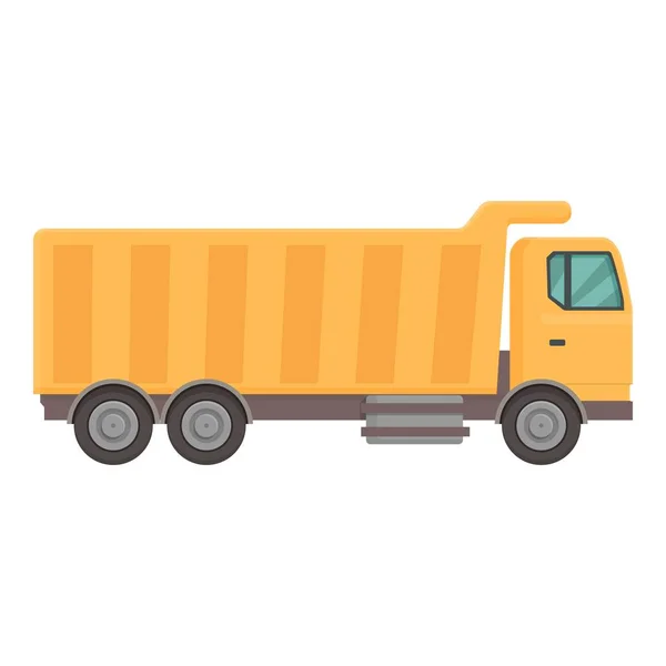 Container Caminhão Ícone Cartoon Vetor Tipper Descarrega Carga Carga — Vetor de Stock