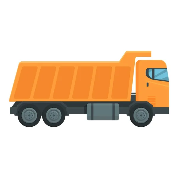 Orange Tipper Icon Cartoon Vector Truck Unload Vehicle Tip — Stock Vector