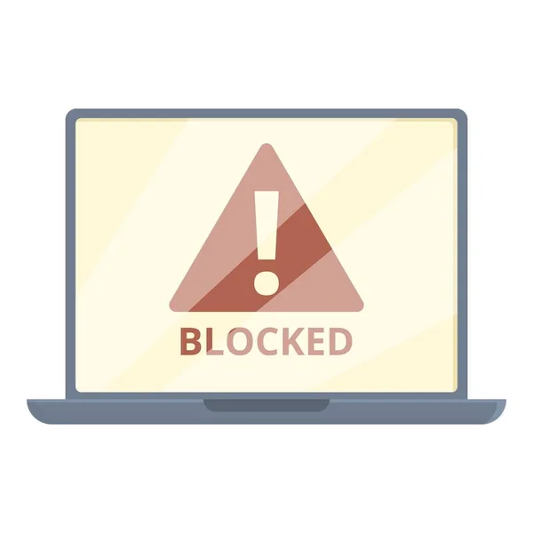 Blokkolt Laptop Ikon Rajzfilm Vektor Csalás Online Csalás — Stock Vector