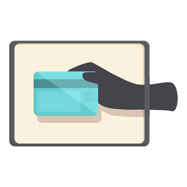 Εικονίδιο Πιστωτικής Κάρτας Διάνυσμα Κινουμένων Σχεδίων Δίκτυο Δεδομένων Απάτη Στον — Διανυσματικό Αρχείο