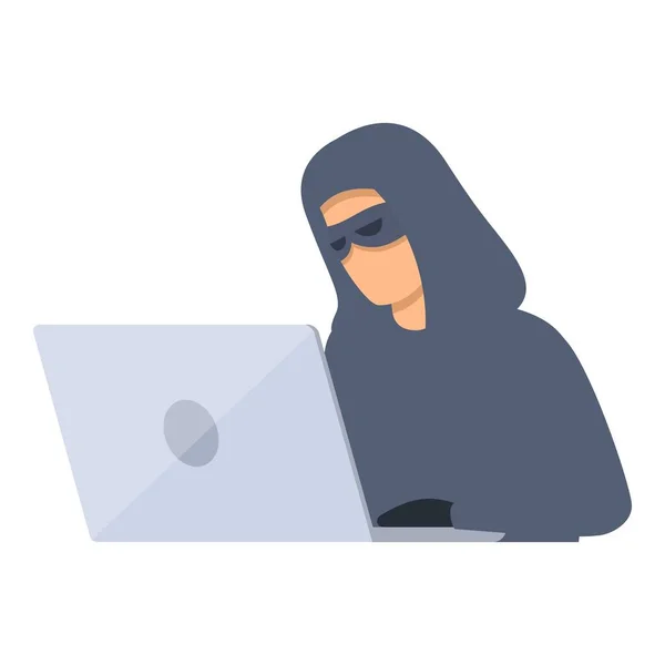 Хакерські Дані Крадуть Значок Мультфільму Вектор Кібер Атака Гачок Електронної — стоковий вектор