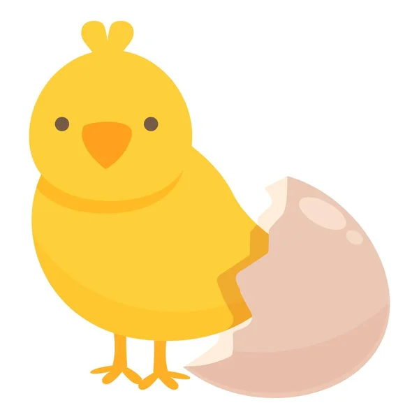 Pollo Eclosión Icono Vector Dibujos Animados Chick Baby Huevo Lindo — Vector de stock