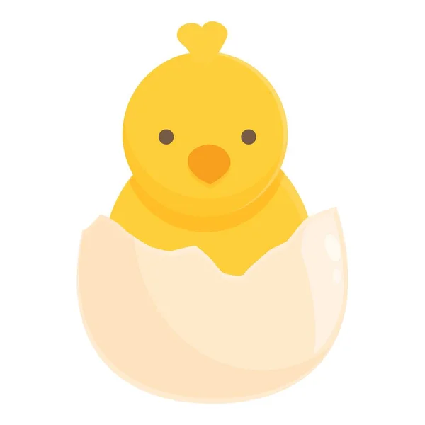 Αυγό Μωρό Εικονίδιο Φορέα Κινουμένων Σχεδίων Κοτόπουλο Αστείο Κέλυφος — Διανυσματικό Αρχείο