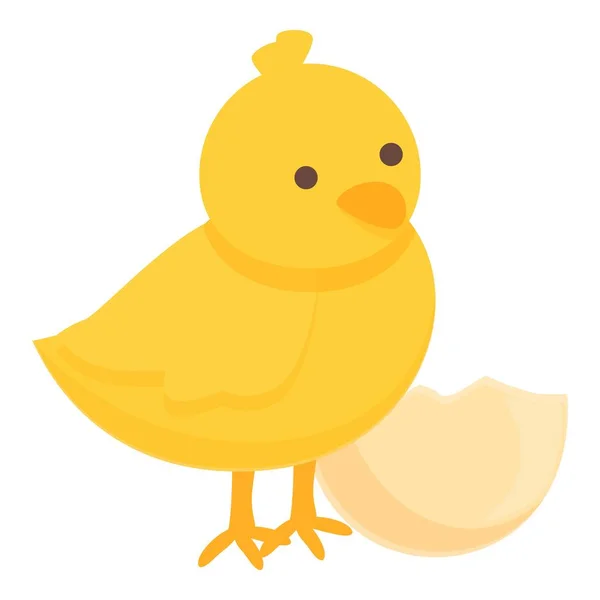 Карточка Курица Икона Вектор Мультфильма Куриное Вылупление Смешная Оболочка — стоковый вектор
