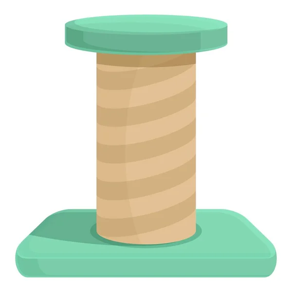 Torre Verde Cero Icono Vector Dibujos Animados Puesto Gato Muebles — Vector de stock