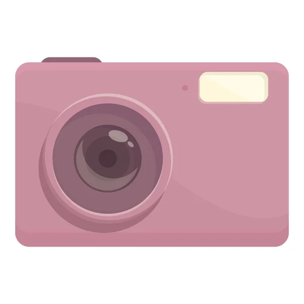 Pinkfarbener Icon Cartoon Vektor Fotokamera Blitzbild — Stockvektor