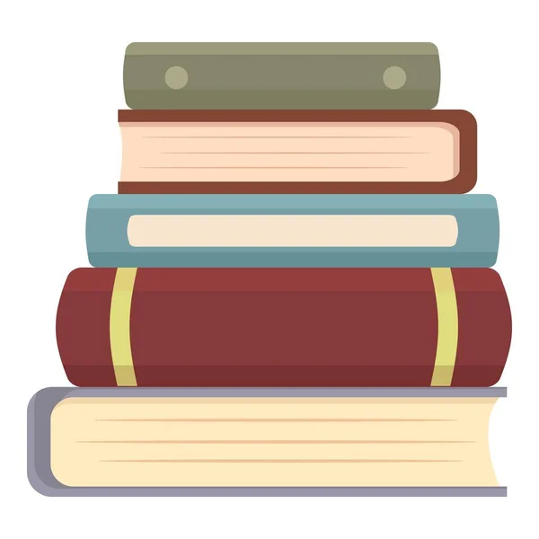 Bibliotek Bok Stack Ikon Tecknad Vektor Läroanstalten Lärande Tidning — Stock vektor