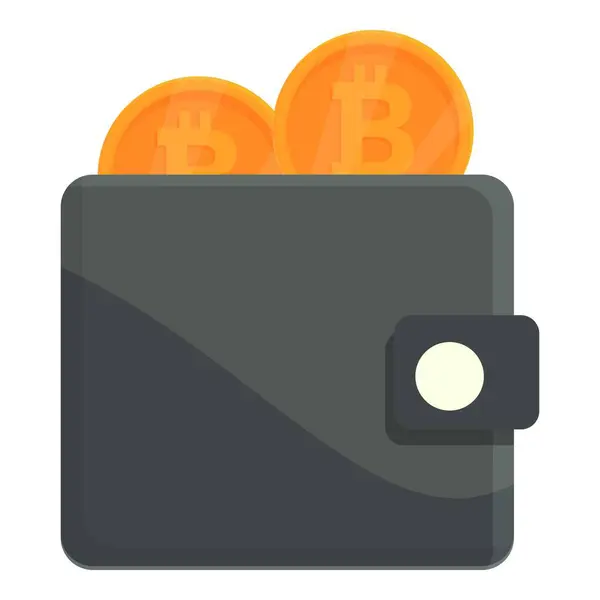 Bitcoin Brieftasche Symbol Cartoon Vektor Kryptogeld Mobiles Digital — Stockvektor