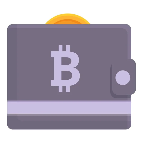 App Bitcoin Brieftasche Symbol Cartoon Vektor Kryptogeld Digital Online — Stockvektor