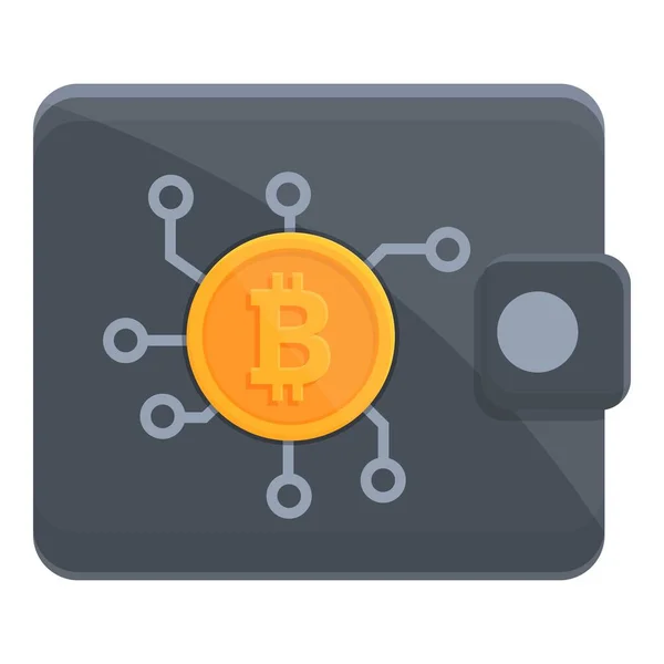 Bitcoin Money Wallet Symbol Cartoon Vektor Digitales Handy Bezahl App — Stockvektor