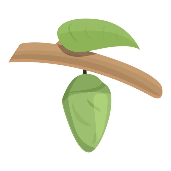 Зеленое Дерево Икона Карикатуры Природа Pupa Thread — стоковый вектор