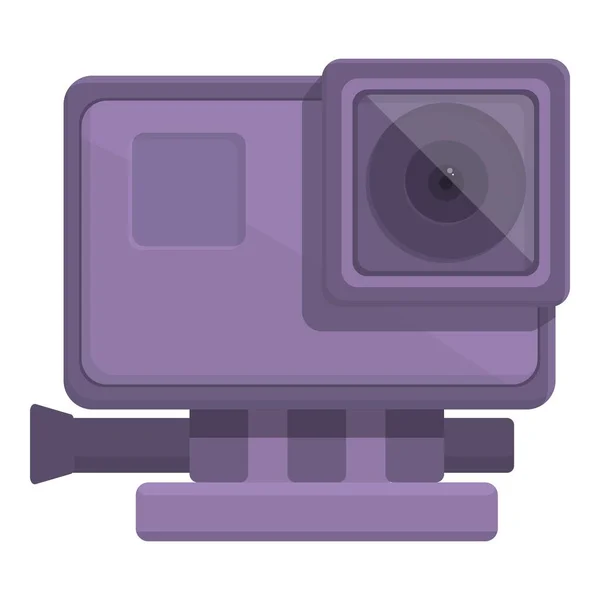 Purple Action Cam Icon Cartoon Vector Спортивная Камера Цифровой Рекордер — стоковый вектор
