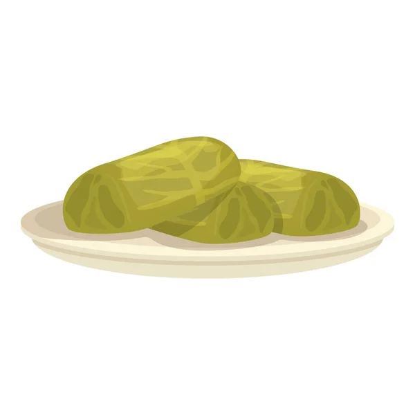 Traditional Dolma Icon Cartoon Vector Leaf Food Cooking Dish — Stock Vector