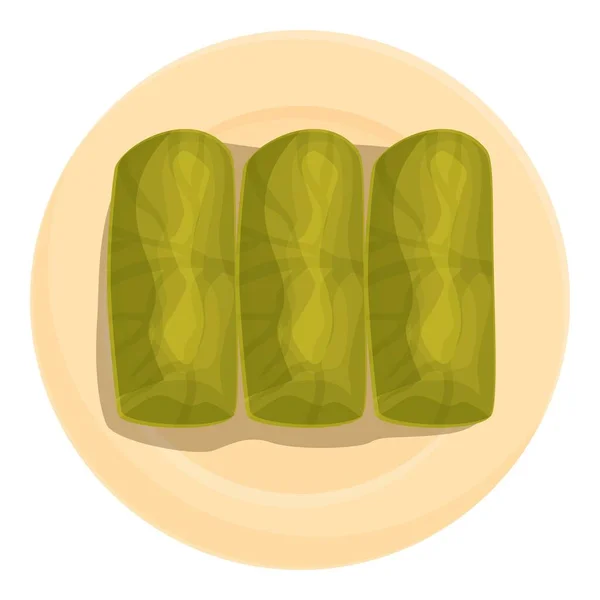 Gemüse Dolma Symbol Cartoon Vektor Essküche Mahlzeit — Stockvektor