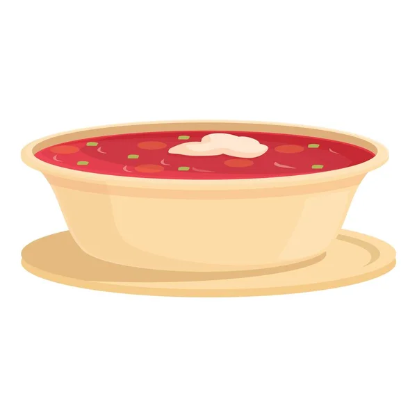 Borsch Συνταγή Εικονίδιο Κινουμένων Σχεδίων Διάνυσμα Φαγητό Για Φαγητό Καρυκεύματα — Διανυσματικό Αρχείο