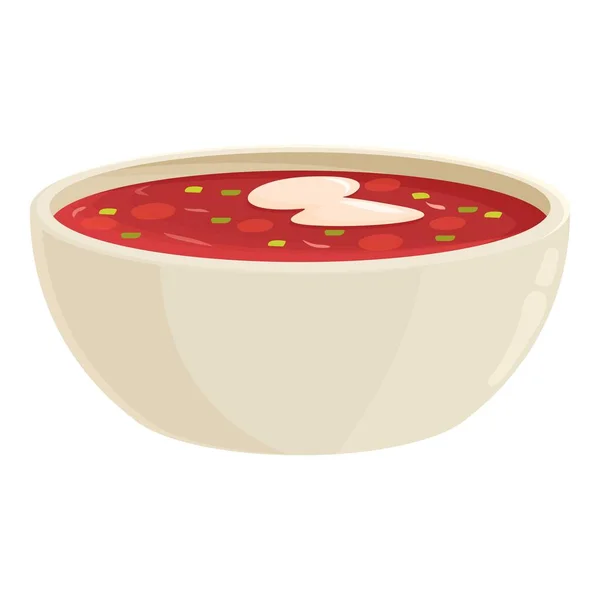 Borsch Γεύμα Εικονίδιο Κινουμένων Σχεδίων Διάνυσμα Σούπα Φαγητού Εθνικό Μπαχαρικό — Διανυσματικό Αρχείο