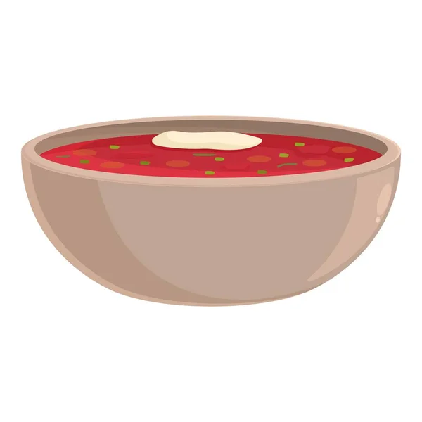 Borsch Κουζίνα Εικονίδιο Φορέα Κινουμένων Σχεδίων Σούπα Φαγητού Δείπνο — Διανυσματικό Αρχείο