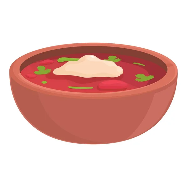 Sopa Creme Ícone Cartoon Vector Comida Prato Jantar Alho — Vetor de Stock