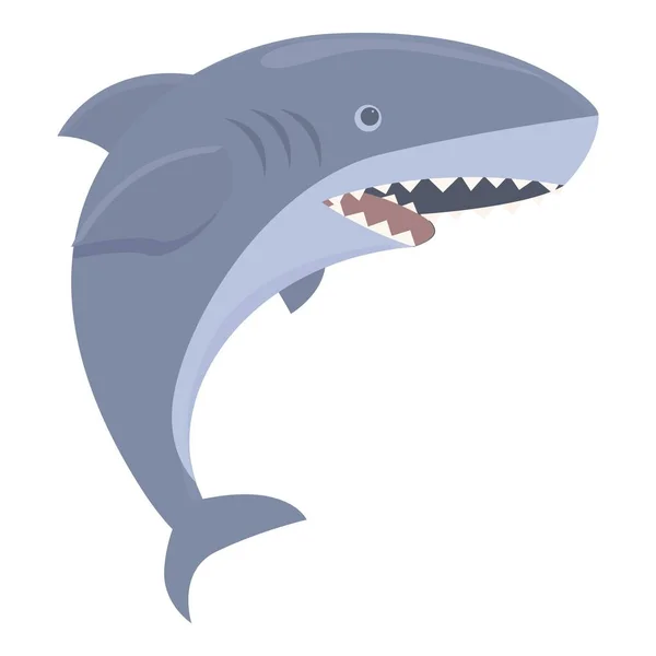 野生のサメのアイコン漫画のベクトル 海のサーフィン アドベンチャー海 — ストックベクタ