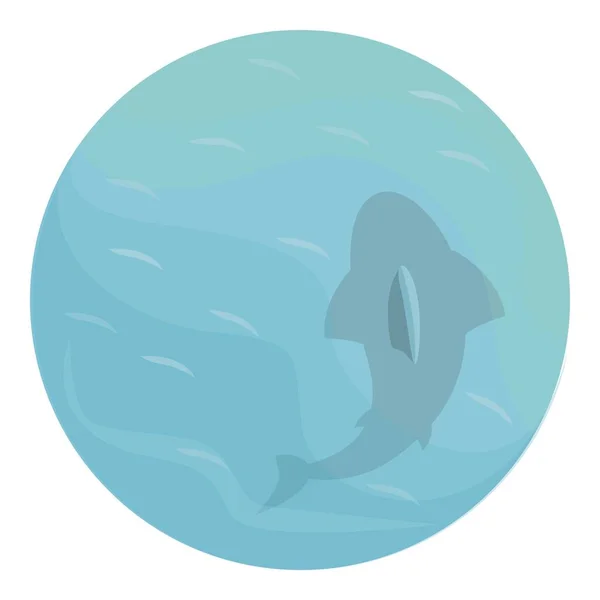 Іконка Водяної Акули Мультиплікаційний Вектор Попередження Про Небезпеку Океан Тварин — стоковий вектор