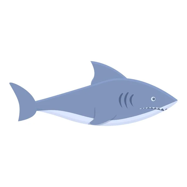 Ícone Predador Tubarão Vector Cartoon Sinal Perigo Ataque Zona — Vetor de Stock