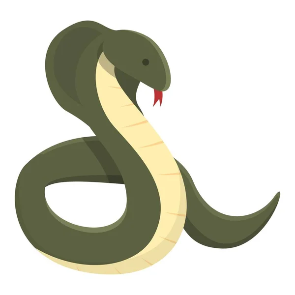 King Cobra Animale Icona Vettore Cartone Animato Testa Serpente Vipera — Vettoriale Stock