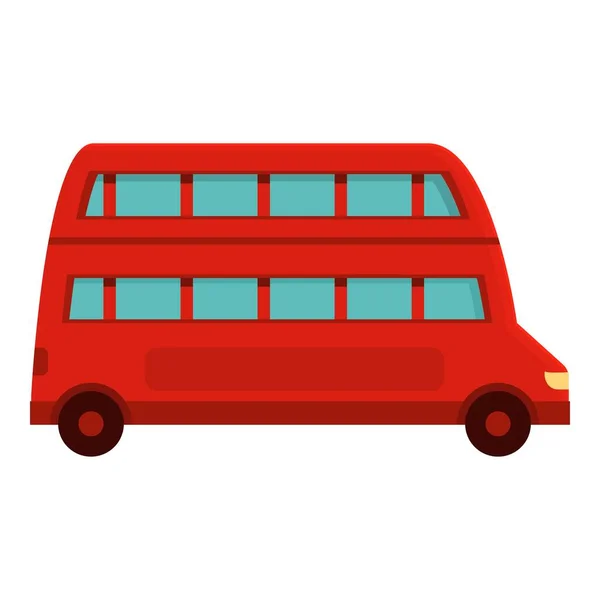 Double Vecteur Dessin Animé Icône Bus Londres Decker Rouge Touriste — Image vectorielle