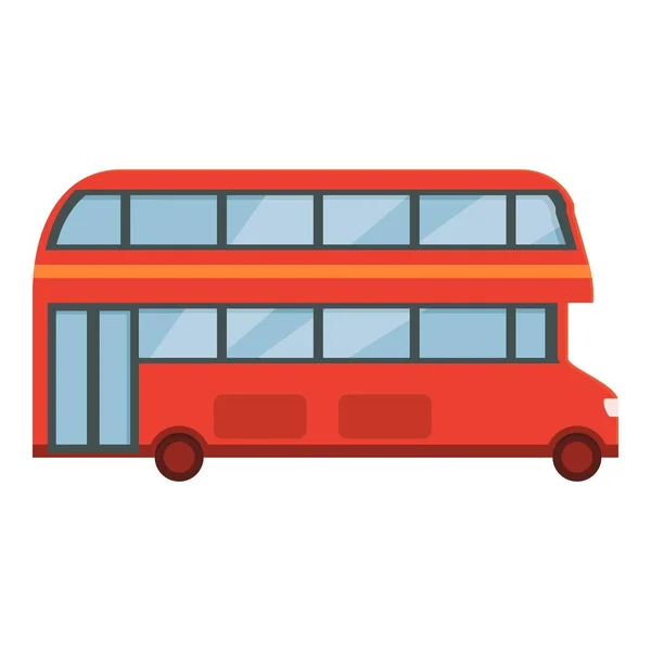 Αγγλικό Λεωφορείο Του Λονδίνου Εικονίδιο Φορέα Κινουμένων Σχεδίων Κόκκινη Περιοδεία — Διανυσματικό Αρχείο