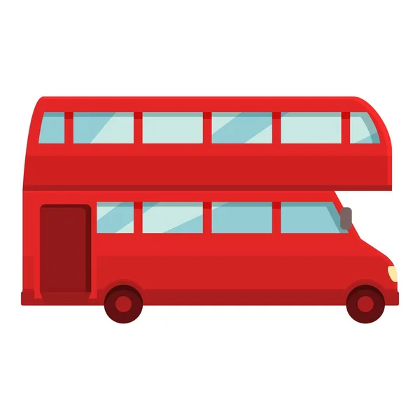 Vieux Londres Bus Icône Dessin Animé Vecteur Double Étage Voyage — Image vectorielle