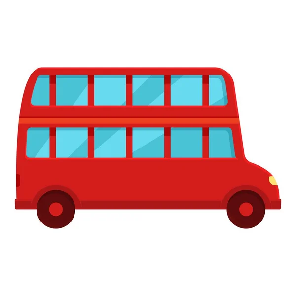 Autobus Londra Sull Icona Stradale Vettore Dei Cartoni Animati Doppio — Vettoriale Stock