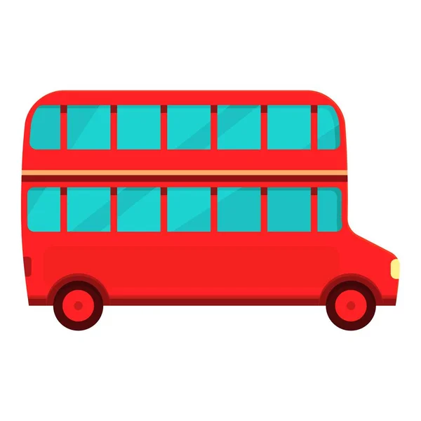 London Bus Ikon Wisata Vektor Kartun Tur Inggris Perjalanan Lama - Stok Vektor