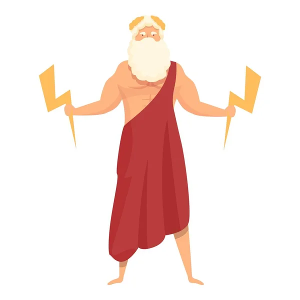 Zeus Icono Vector Dibujos Animados Dios Griego Antigua Grecia — Vector de stock