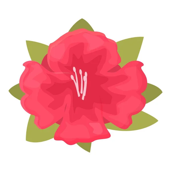 Rhododendron Цветок Икона Вектор Мультфильма Цветочное Растение Летняя Флора — стоковый вектор
