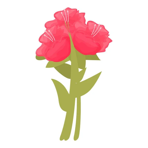 Rhododendron Botanique Icône Dessin Animé Vecteur Plante Florale Pétales Fleurs — Image vectorielle