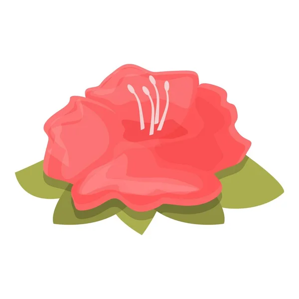 Naturaleza Rododendro Icono Vector Dibujos Animados Planta Flores Jardín Primavera — Vector de stock