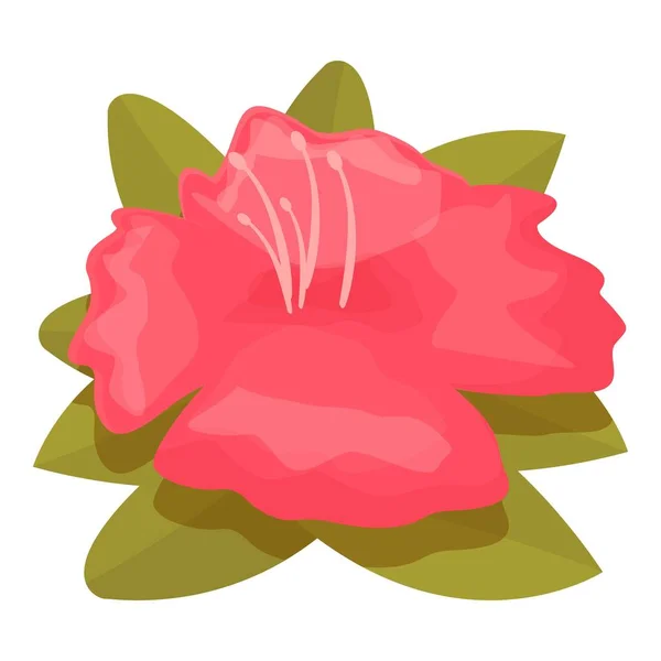 Colorido Rododendro Icono Vector Dibujos Animados Planta Flores Primavera Botánica — Vector de stock