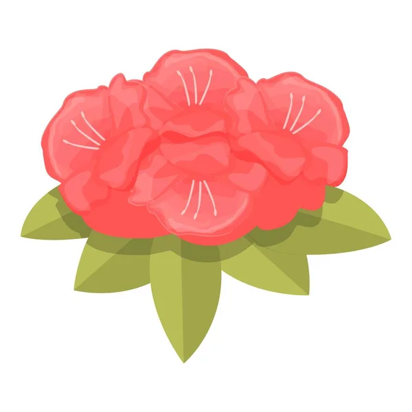 Hermoso Rododendro Icono Vector Dibujos Animados Planta Flores Floración Floral — Vector de stock