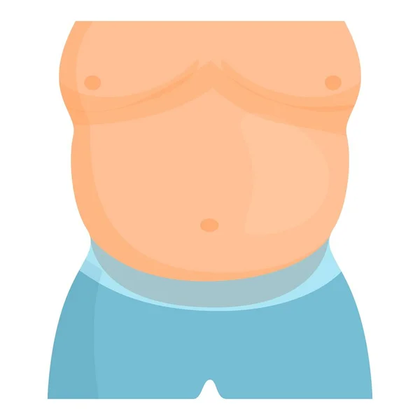 Ícone Corpo Gordo Vetor Desenho Animado Forma Homem Cuidados Obesidade —  Vetores de Stock
