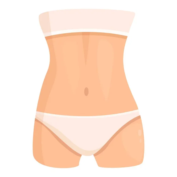 Fit Body Icon Cartoon Vector Woman Abdomen Female Loss Weight — Stock Vector