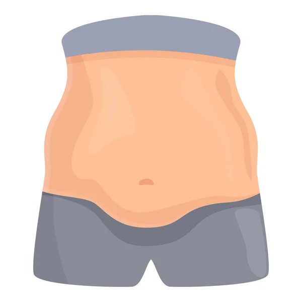 Obesità Ventre Icona Vettore Cartone Animato Corpo Grasso Cura Femminile — Vettoriale Stock