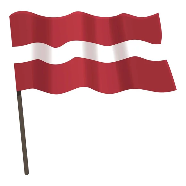 Λετονία Εξωτερική Σημαία Εικονίδιο Κινουμένων Σχεδίων Διάνυσμα Εθνικά Ταξίδια Εθνικός — Διανυσματικό Αρχείο