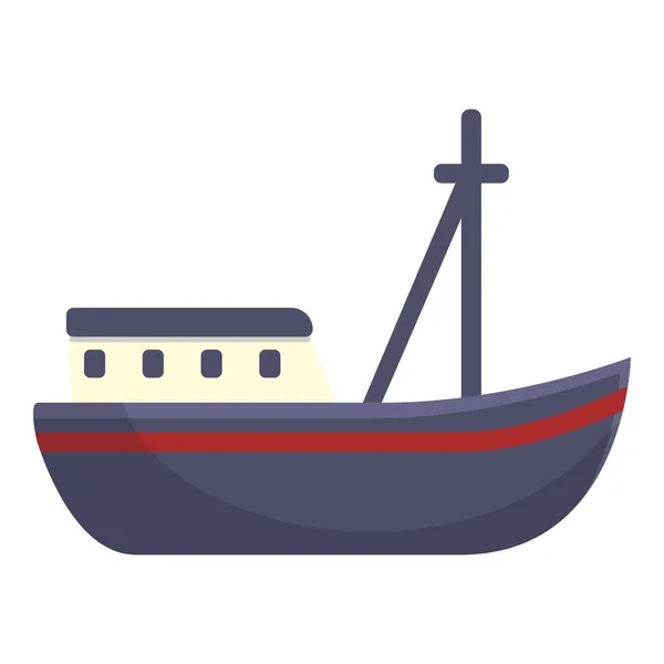 Island Schiff Ikone Cartoon Vektor Reisekarte Gletschersee — Stockvektor