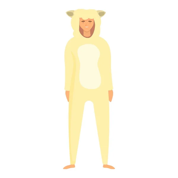 Kigurumi Mouton Icône Dessin Animé Vecteur Fêtard Robe Costume — Image vectorielle