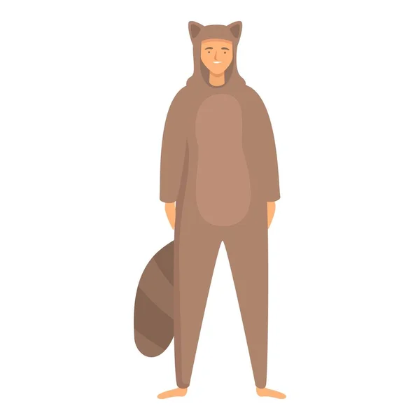 Kigurumi Waschbär Symbol Cartoon Vektor Party Tier Lustige Kleidung — Stockvektor